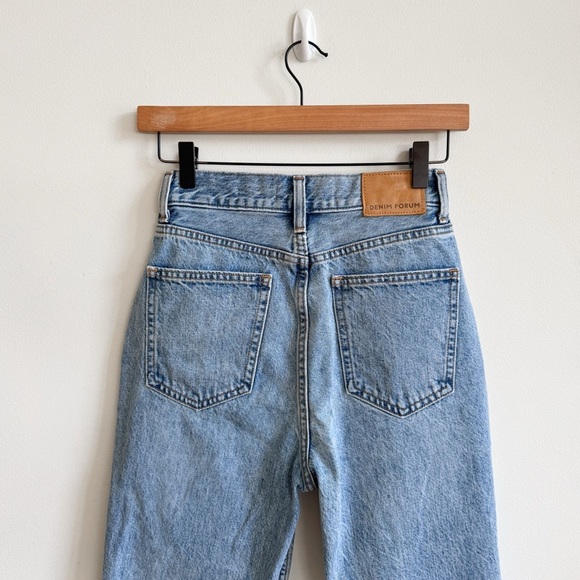 DENIM FORUM • Pin-Up Super High Rise Straight in 7 Yr Picture This Bleu - Picture 7 of 10